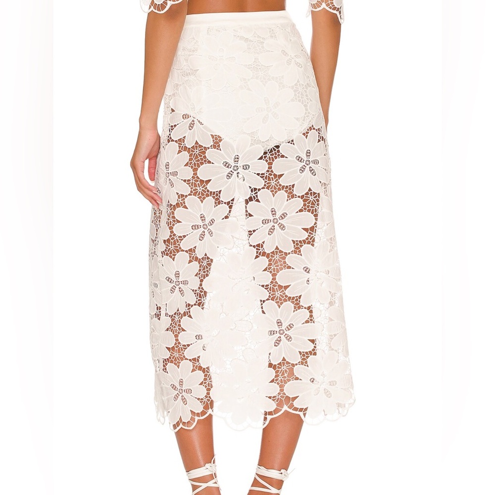 For Love & Lemons MALIKA MIDI SKIRT. White. Size XS. New with Tags. - Picture 4 of 4